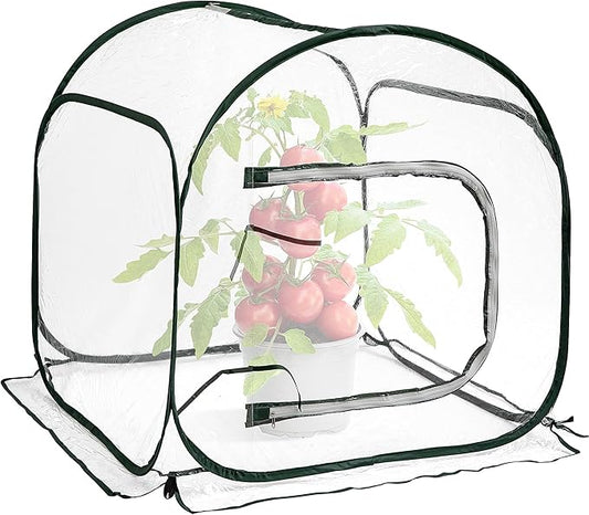 DECOHS 31.5" x 31.5" x 31.5" Mini PVC Pop Up Greenhouse, Transparent Pop Up Grow Greenhouse Plant Cover, Small Gardening Plant Flower Warm House for Cold Frost Protection Indoor & Outdoor