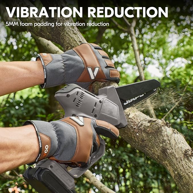 Vgo... Work Gloves for Men,Leather Safety Work Gloves,Scratch protection,Thornproof,Touchscreen(CA7777/CA7780/GA7776/PA7775)