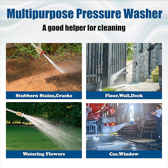 Gas Pressure Washer 3500 PSI, 2.3 GPM Heavy Duty High Power Washer,209CC 7HP Engine with 25Ft Pressure Hose, Axial Aluminum Pump, Soap Tank, 4 Quick Connect Nozzle (Blue)