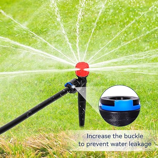 40PCS 1/4 inch Tubing Drip Irrigation Vortex Emitters,360 Degree Drip Emitter Sprayer with Stake, Irrigation Dripper Sprinklers for Drip Irrigation System