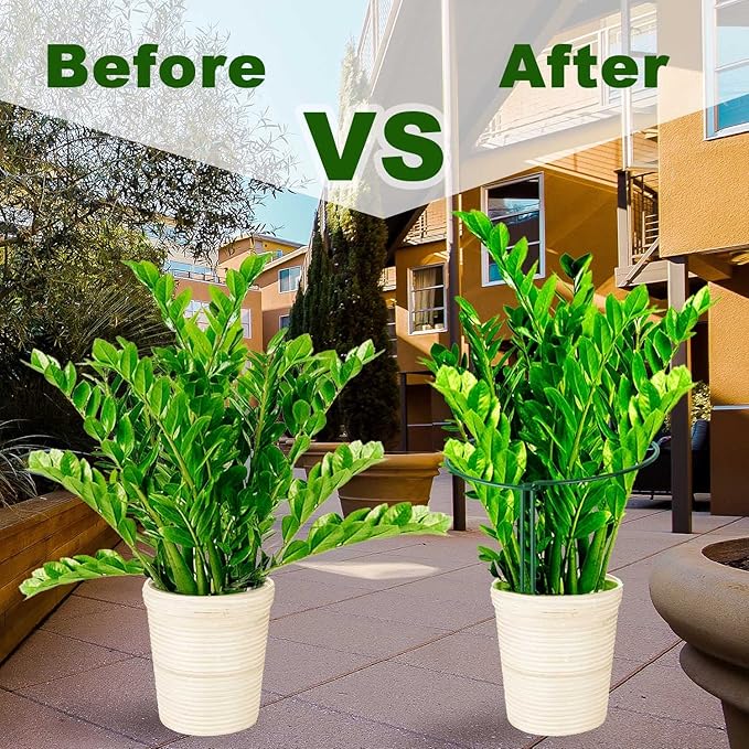 HiGift Plant Support Stakes, 6 Pack Metal Peony Cages and Supports, Garden Stakes Plant Support Cage, Large Plant Support Ring for Outdoor Indoor Snake Plant Peony Rose Flowers Vine (10" W x 15.8" H)