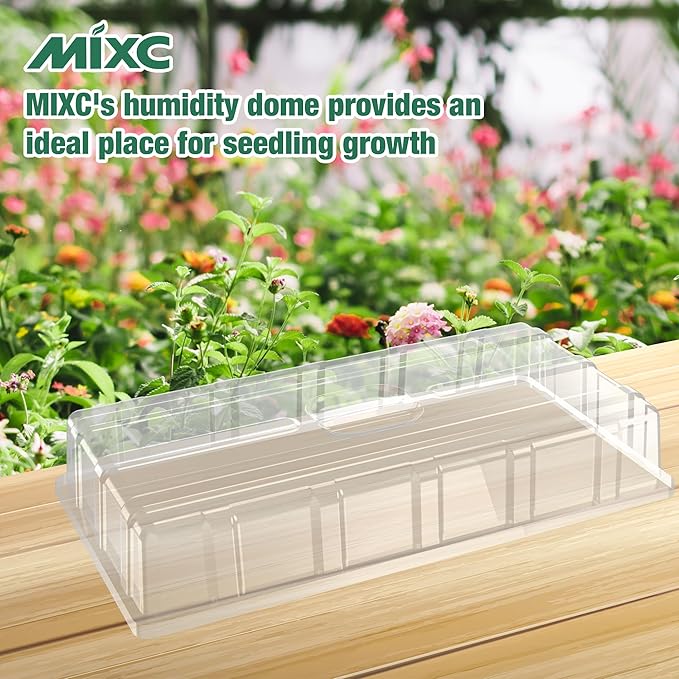 MIXC 10 Pack Humidity Dome 3.6" Extra Strength, Clear Seed Starter Dome 1020 Tray Covers Humidifying and Insulating for Greenhouse Germination and Garden Growing