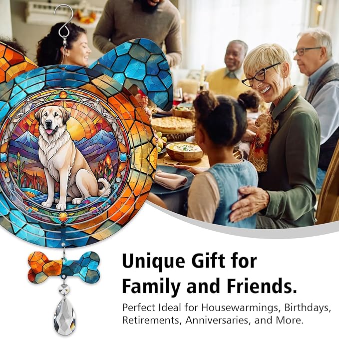 Anatolian Shepherd Dog Ears Wind Spinner, Anatolian Shepherd Wind Spinner Hanging for Yard and Garden