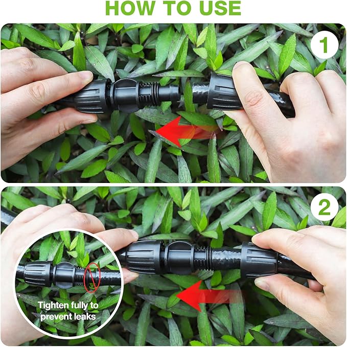 Bonviee 6 Pack 1/2 Inch Drip Irrigation Coupling Connectors, Barbed Lock Tubing Couplers for 1/2” Drip Line, Garden Hose Fittings for Irrigation Systems, Leak-Proof