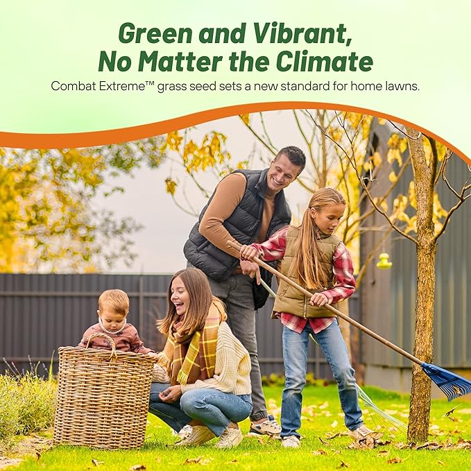 Outsidepride Combat Extreme Northern Zone - 25 Lbs Cold-Hardy, Drought-Resistant Turf Type Tall Fescue & Kentucky Bluegrass Lawn Grass Seed Blend, OptiGrowth Coated for Better Establishment