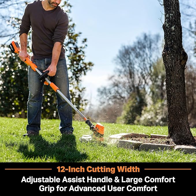 LawnMaster CLGT2412S 24V 12" Cordless String Trimmer 2.0AH Battery & Charger Included