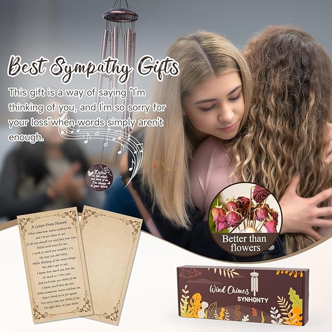 Memorial Gifts for Loss of Love one, 25''Memorial Wind Chimes Sympathy Gifts, Bereavement, Condolence, Remembrance Gifts,Windchimes in Memory of Love one