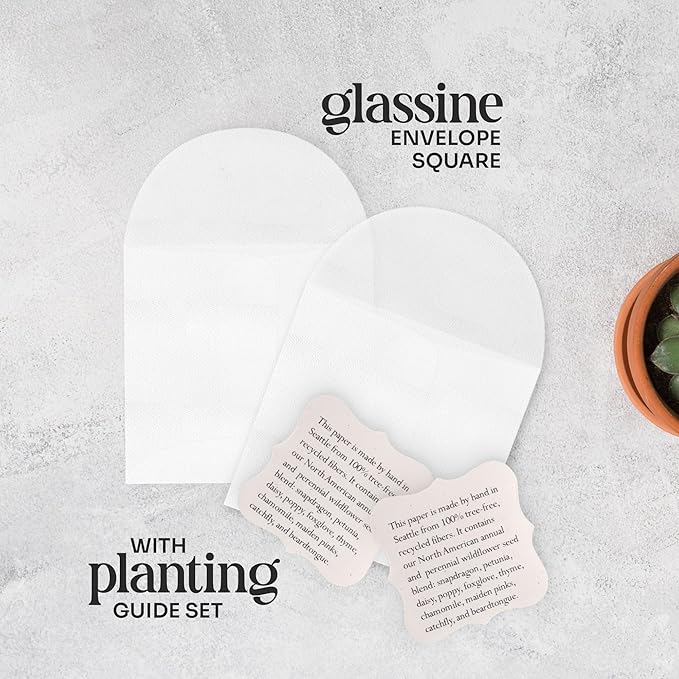 Wildflower Seed Paper - Set of 24 Purple Heart-Shaped with Envelopes and Planting Instruction, Writable & Plantable Gift for Mom and Plant Lovers, Ideal for Wedding, Memorials, Baby Showers