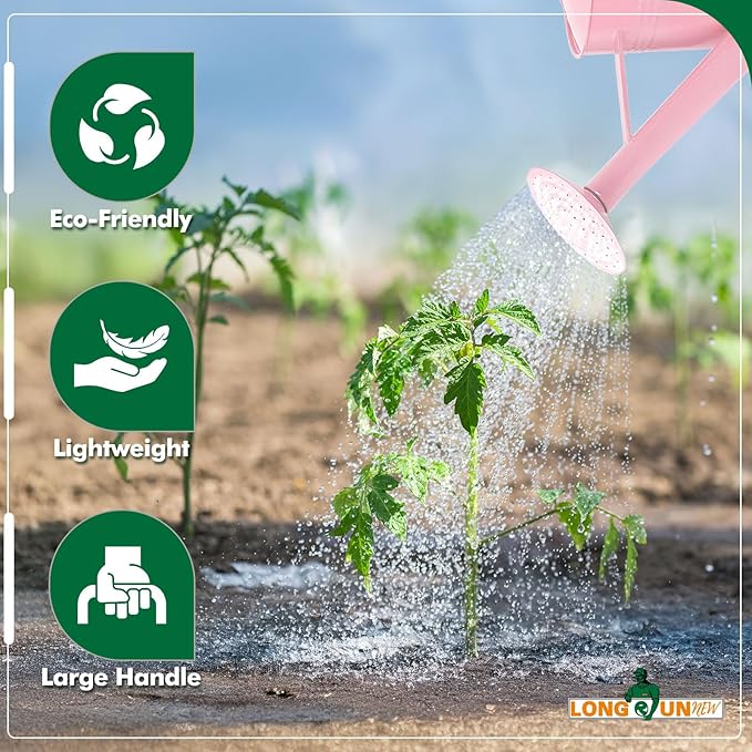 Galvanized Iron Watering Can for Indoor Plants, DIY Watering Cans for House Plant Garden Flower, Long Spout Water Can for Outdoor Watering Plants 7.57L 2 Gallon (Pink)