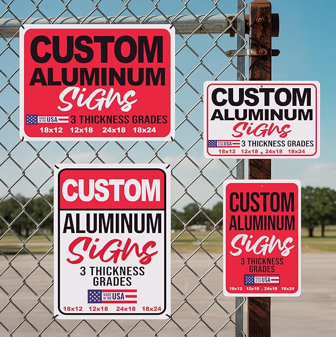 12x18" Custom Aluminum Sign with Text, Personalized Metal Sign for Outdoor, Customized Aluminum Signs for Business, Office or Home (Vertical)