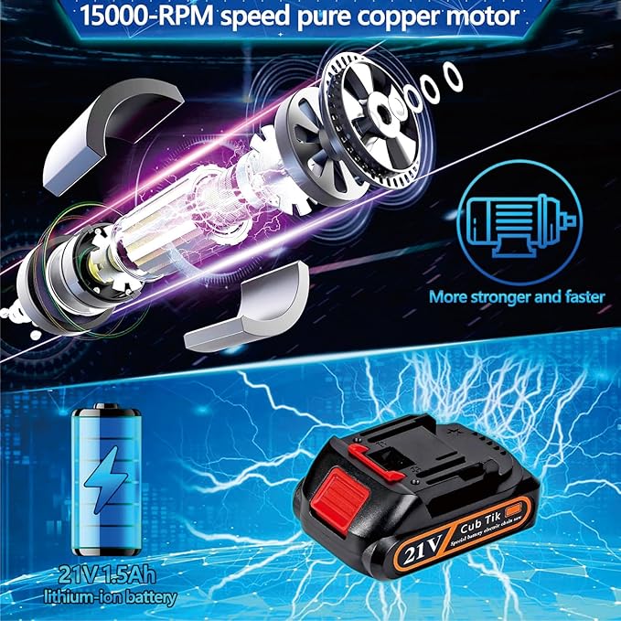 Hedge Trimmer Cordless with Battery and Charger 21V Electric Brush Grass Shrub Trimmer 2 in 1 Handheld Mini Grass Shears Grass Cutter Battery Powered Hedge Trimmer Yellow