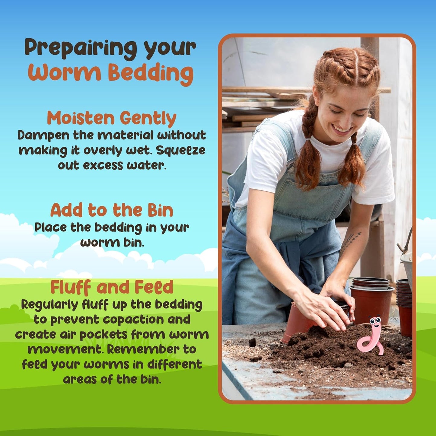 Red Wigglers Composting Worms - 3/4lb Red Worms for Composting Bin, for Plants or Gardening, Compost Worm for Soil Fertility & Worm Farm, Easy to Manage