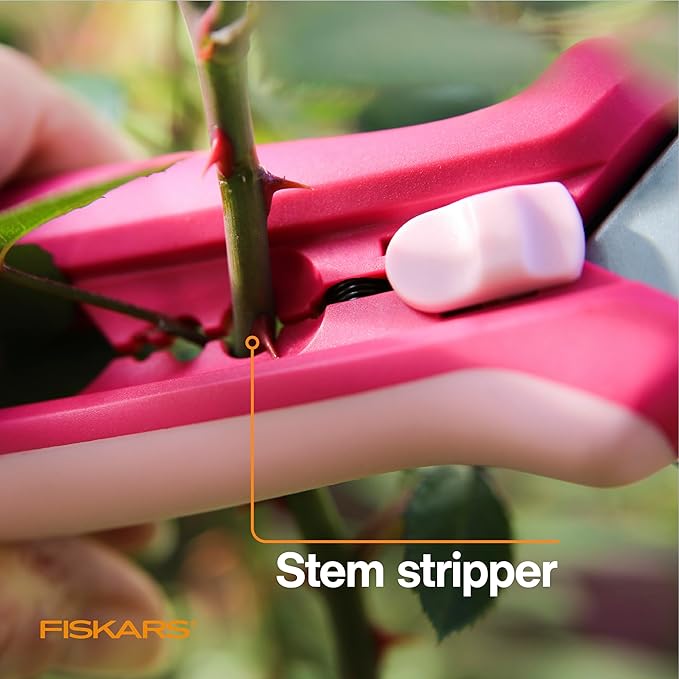 Fiskars Floral Pruning Shears, Gardening Gifts for Women, Plant Cutting Scissors for Deadheading, Rose Petal Pink