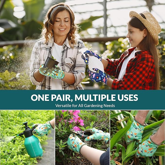 Baidast Gardening Gloves for Women Garden Gloves for Womens Thorn Proof for Women's Gifts Digging Planting Pruning Weeding(Teal)