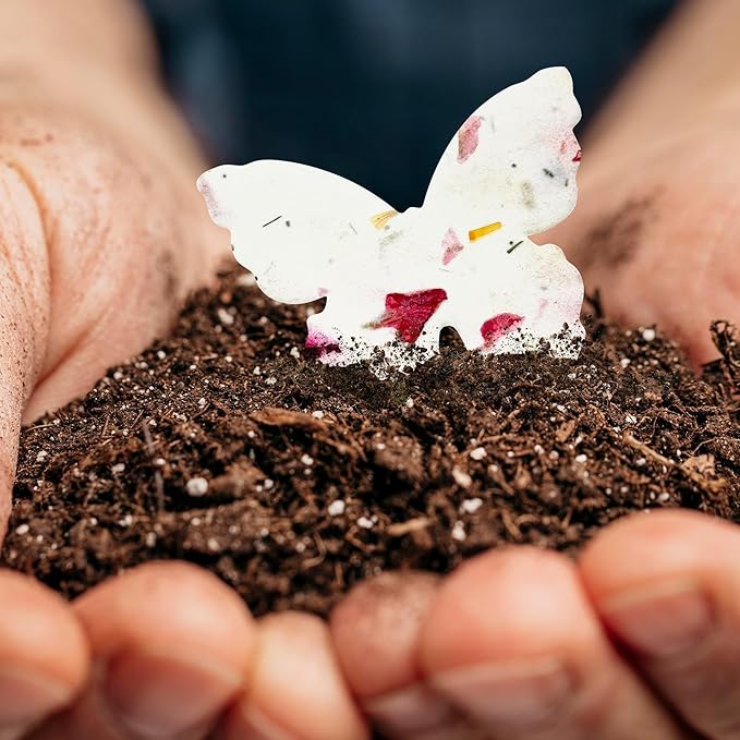 Butterfly Seed Paper – 50pcs Large Pink Plantable Wildflower, Writable & Plantable Gift for Moms, Plant Lover, & Teachers, Ideal for Weddings, Baby Shower, Memorial, & Celebrations