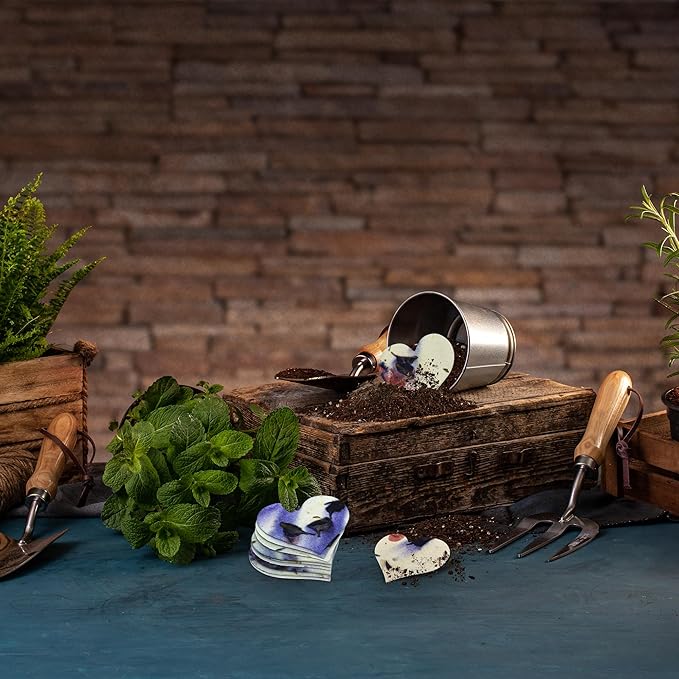 Heart Seed Paper – 50pcs Small Purple Plantable Wildflower, Writable & Plantable Gift for Moms, Plant Lover, & Teachers, Ideal for Weddings, Baby Shower, Memorial, & Celebrations