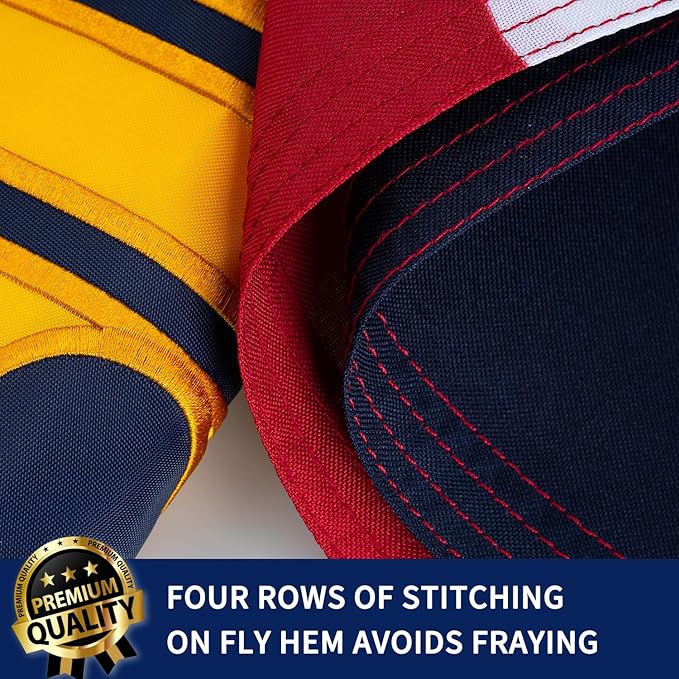 XIFAN Premium New Utah State Flag 3x5 ft Outdoor, Double Sided Embroidered Pattern, Heavy Duty 210D Nylon New UT Flags, the Strongest Longest Lasting for Outside with Sewn Stripes/Brass Grommets