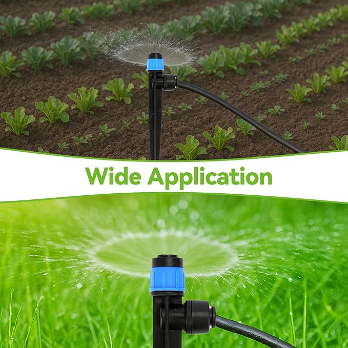 20PCS Drip Emitters for 1/4" Drip Irrigation Tubing, Drip Irrigation Emitters with Stake Adjustable 360 Degree Water Flow Drippers Garden Irrigation Drippers for Garden Patio Lawn Flower Bed