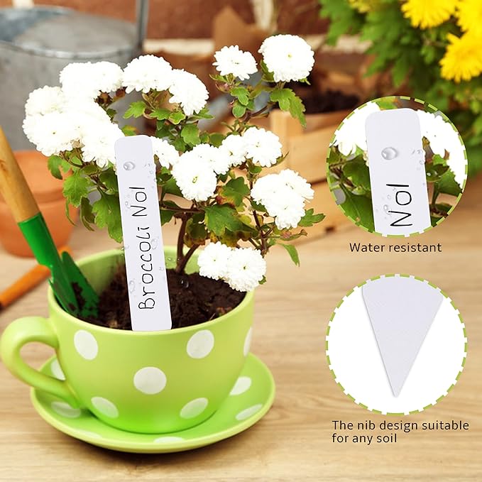 Plant Labels 4 Inch 500Pcs Plastic Plant Name Tags for Seedlings Garden Labels Markers Nursery Plant Tags Seed Labels Plant Label Stakes with Permanet Marking Pen Plant Markers for Outdoor Garden