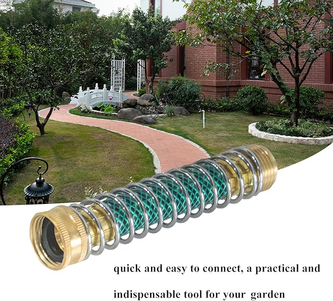 Hourleey Garden Hose Protector, Hose Extension Adapter with Coil Spring, 2 Pack