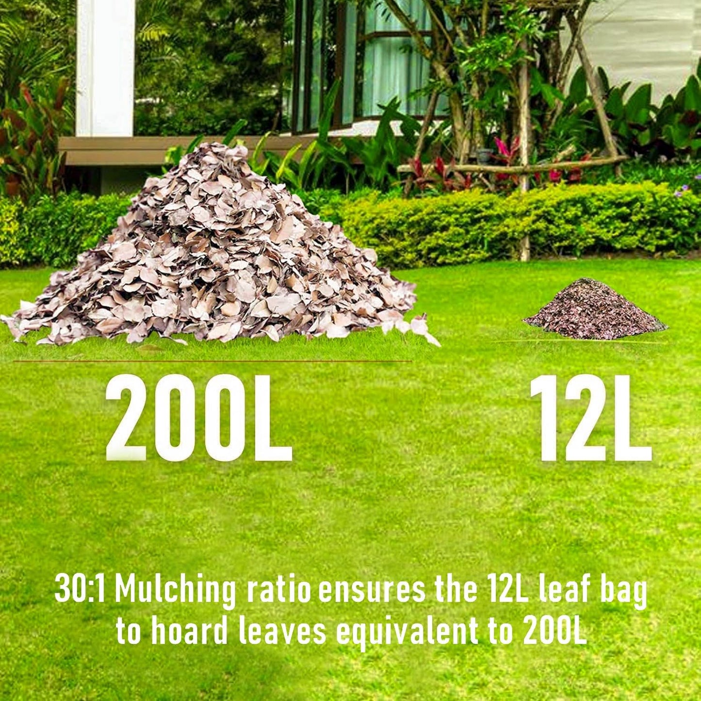 RB 40V Leaf Blower and Vacuum Combo - Powerful Cordless Leaf Vacuum Mulcher with 4.0Ah Battery, 30:1 Mulching, 12L Bag, Adjustable Handle