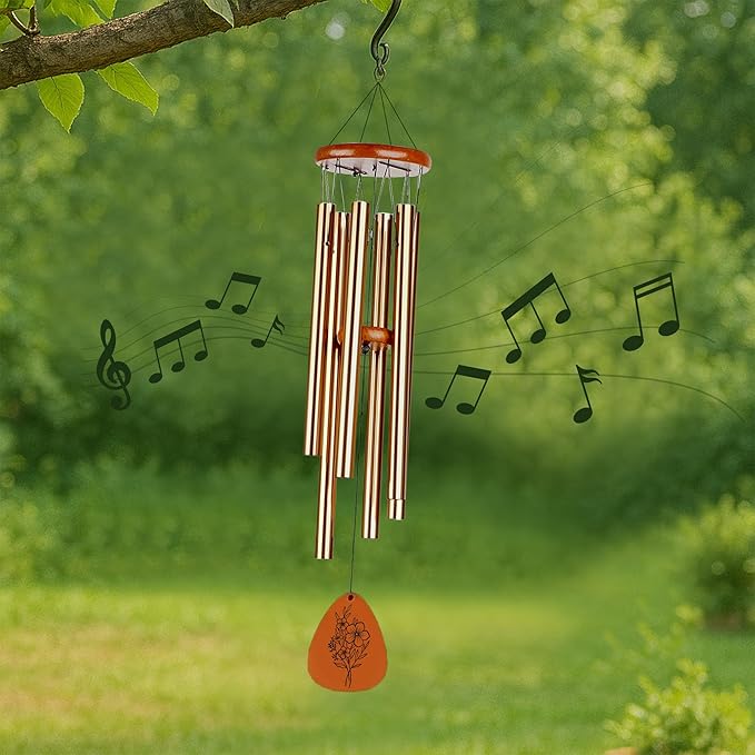 Wind Chimes for Mom Birthday Gifts from Daughter, Son - Christmas Ideas for Mom Long Distance, Mothers Day Presents - Home Patio Garden Decor - Wooden Large Wind Chimes for Outside 28"