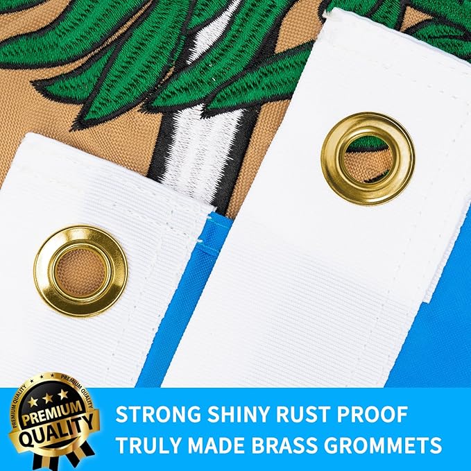 XIFAN Premium Oklahoma State Flag 3x5 ft Outdoor, Double Sided Embroidered Image, Heavy Duty 210D Nylon OK Flags, the Strongest Longest Lasting for Outside with Sewn Stripes/Brass Grommets