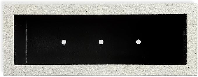 PolyStone Milan Tall Modern Outdoor/Indoor Rectangular Trough Planter, 46" W x 19" H, Lightweight, Heavy Duty, Weather Resistant, Polymer Finish, Commercial and Residential (White Granite)