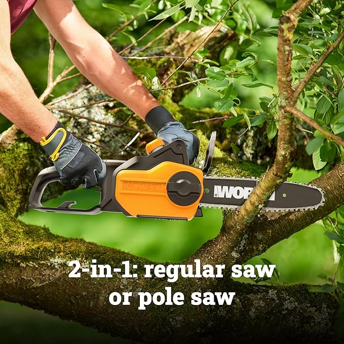 WORX Pole Saw, 8 Amp 10" Electric Pole Saw, Up to 10 ft., 28 ft/s chain speed