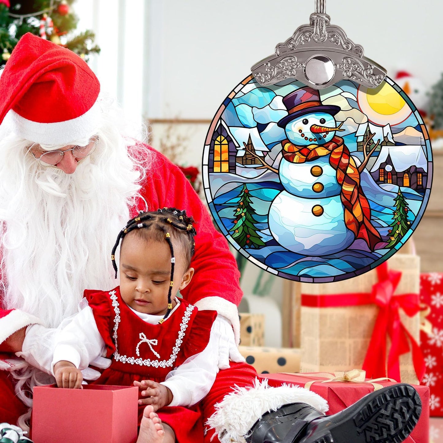 Snowman Christmas Ornament, Winter Gift for Xmas, Holiday Decor