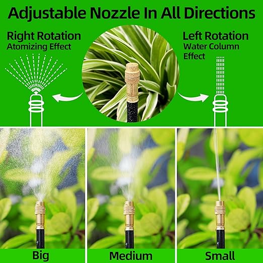 360°Irrigation System for Garden - 60FT Drip Irrigation System with 19 Nozzles, Garden Watering System, Greenhouse Accessories, Atomizing System for Garden, Yard, Lawn, Potted Plants, 5/16 inch Hose