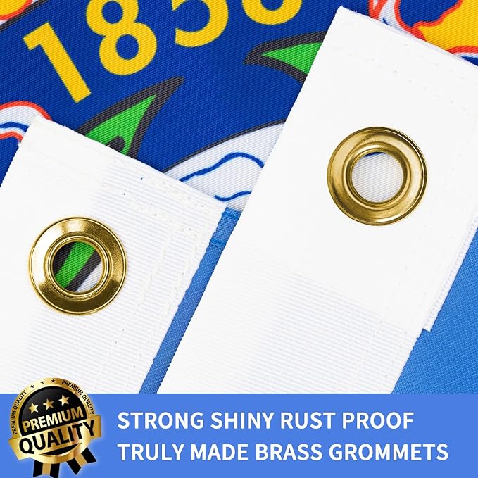 XIFAN Premium Minnesota State Flag 3x5 ft Outdoor, Double Sided Embroidered Image, Heavy Duty 210D Nylon MN Flags, the Strongest Longest Lasting for Outside with Sewn Stripes/Brass Grommets