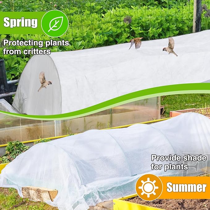 Alphatool Plant Covers Freeze Protection - 10 ft x 50 ft Frost Cloths Blankets for Outdoor Plants, Non-Woven Fabric Floating Row Cover, 1.0oz/yd² Thick Garden Covers for Raised Beds