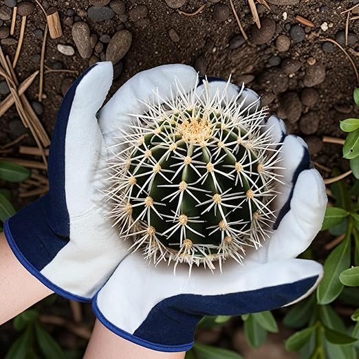 Gardening Gloves, Garden Gloves for Women and Men, Thorn Proof Working Gloves, Durable Leather Work Garden Gloves for Yard & Outdoor Work, Blue, XL