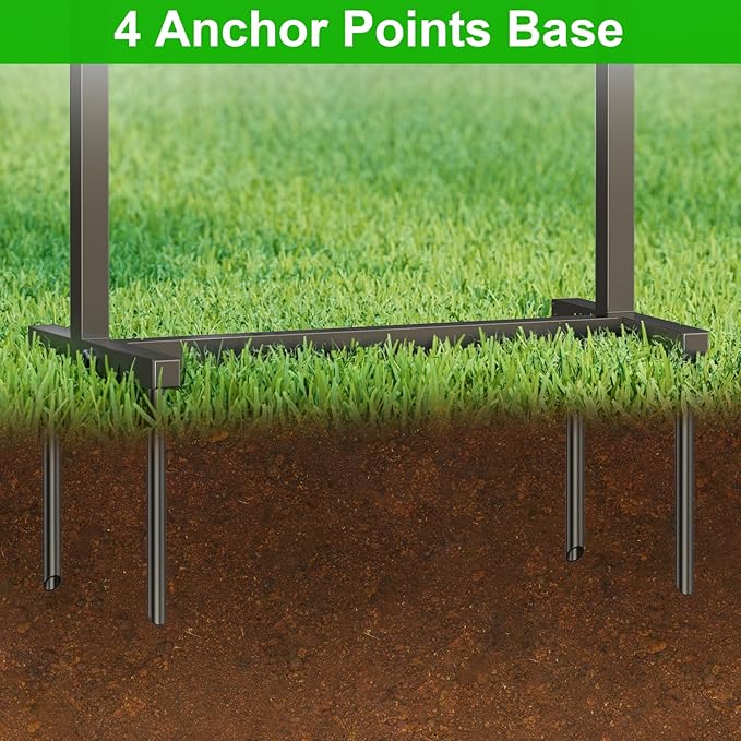 GOFORWILD Garden Hose Holder with Brass Faucet, Freestanding Water Hose Stand with Storage Basket, Detachable Heavy Duty Hose Reel Hanger Holds 150-Feet Hose for Outside Patio Yard Lawn