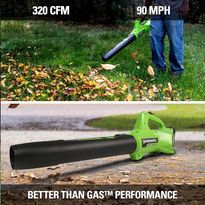 Greenworks 48V (2x24V) Electric Lawn Mower Combo Kit: 20"Steel Deck Push Mower, 12" String Trimmer, 320 CFM Blower, 3 Batteries & 2 Chargers, 3-Year Warranty.