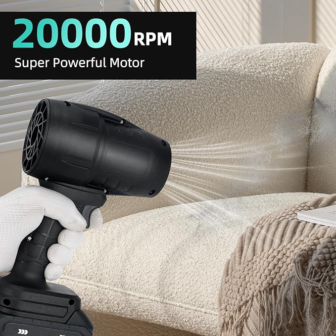 Cordless Leaf Blower Handheld Jet Dry Mini Blower Turbo Fan Electric air Duster for car mini Turbo Jet Fan Cleaning Garden by 2 Batteries