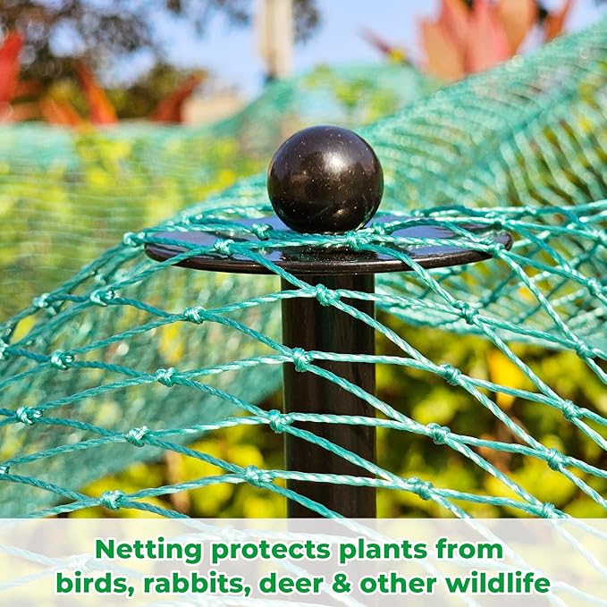 72 Inch Garden Stake Netting Support, Black Heavy Duty Powder Coated Steel Frame for Garden Fencing, Plant & Crop Protection from Wildlife (12 Sets)