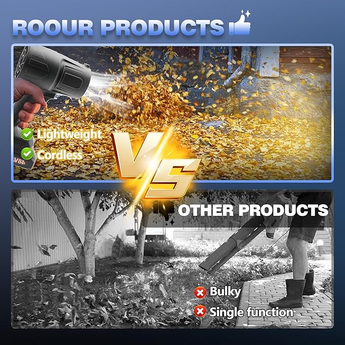 Cordless Leaf Blower Portable Dust Cleaner Handheld Lightweight Blowers for Patio Garden Cleaning, car Blower for Drying,Camping Gift (Black)