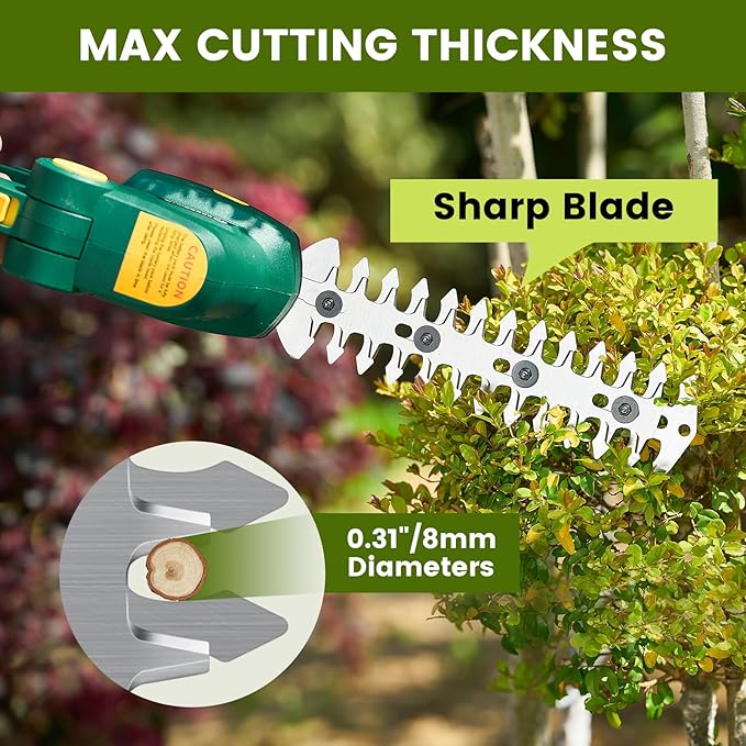 Rechargeable 2-in-1 Hedge and Grass Trimmer, 22V Lightweight Cordless Shrub Cutter with Adjustable Head, Battery and Charger Included – Ideal for Lawn and Garden Work