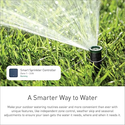Moen 16-Zone Smart Sprinkler Controller, Wi-Fi Connectible Smart Irrigation System with Automatic Water Timer, WICNT016G1USA with 16 Moen Smart Wireless Soil Sensor