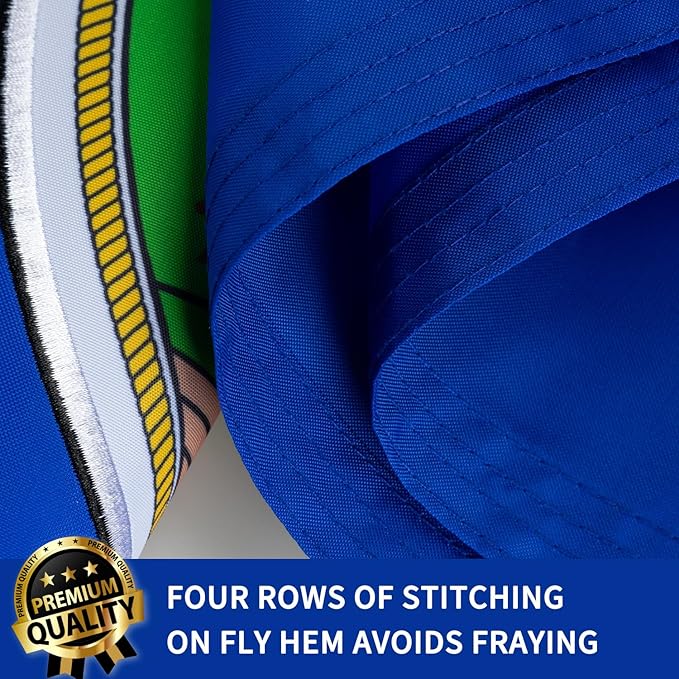 XIFAN Premium Kansas State Flag 3x5 ft Outdoor, Double Sided Embroidered Pattern, Heavy Duty 210D Nylon KS Flags, the Strongest Longest Lasting for Outside with Sewn Stripes/Brass Grommets