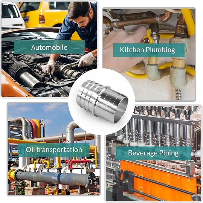 1-1/2" Hose Barb Splice Coupler Repair Fitting Aluminum Adapter 2Pcs