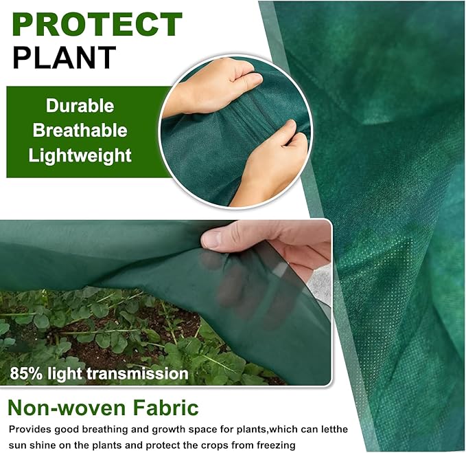 Plant Covers Freeze Protection 9.8 x 29.5 FT 1.2oz/yd² Frost Cloth Blankets for Outdoor Plants in Winter, Floating Row Cover for Vegetable Garden