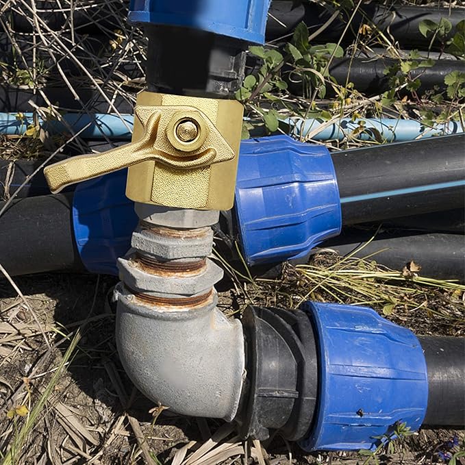 Heavy Duty Brass Garden Hose Shut Off Valve, 3/4 Inch, 2 Sets