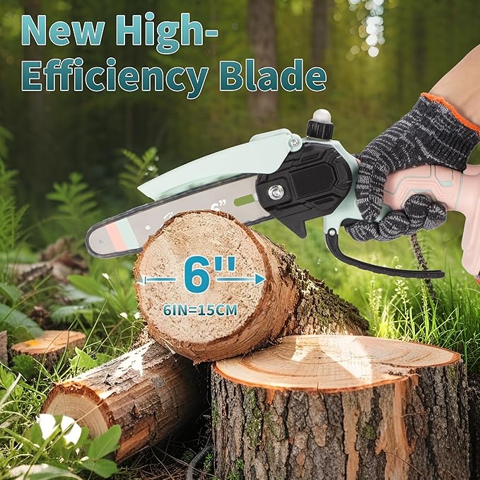 Mini Chainsaw with 2×24V Battery Powered Electric Chain Saw,chain saw are suitable for cutting wood and trimming branches,Mini Chainsaw Cordless With three chains