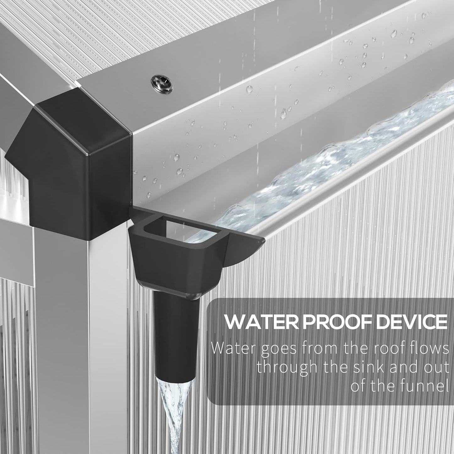 Outsunny 4' x 6' Greenhouse for Outdoors, Polycarbonate Greenhouse with Rain Gutter and Roof Vent, Aluminum Walk-in Green Houses for Outside Patio Backyard Garden