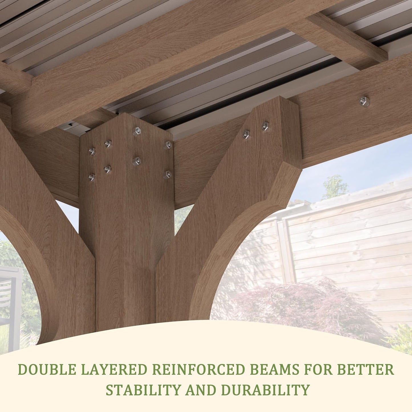 MUPATER 10 x 12 FT Wooden Grill Gazebo with Sloping Metal roof, Heavy Duty 5.5'' Post, Grill Gazebo Canopy Suitable for Full Size Grills, BBQ Canopy for Outdoor Patio, Lawn, Garden, Brown