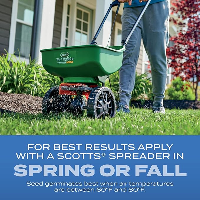 Scotts Turf Builder Grass Seed Sun and Shade Mix with Fertilizer and Soil Improver, Thrives in Many Conditions, 16 lbs.