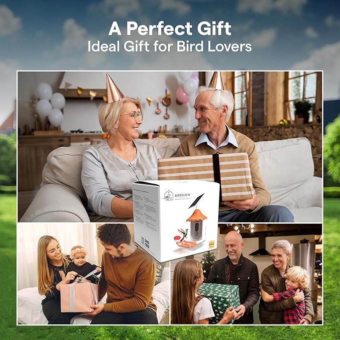 BirdsView Bird Feeder with 2K Ai Camera, Solar Panel, Hummingbird Feeder, Bird House, Live Alerts & Species Recognition โ Ideal for Bird Lovers